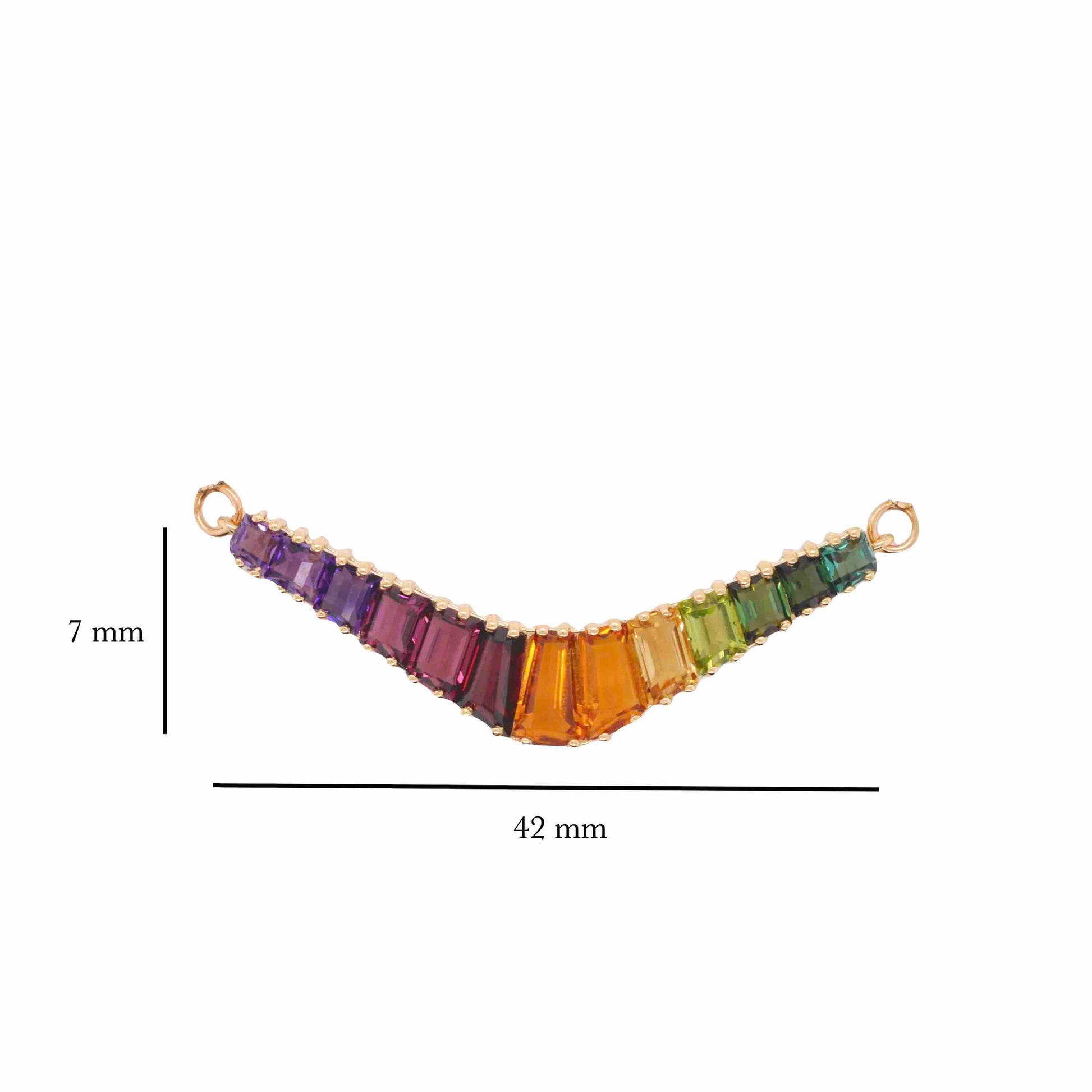 18K Gold Rainbow V-Shaped Pendant Necklace - Vaibhav Dhadda Jewelry