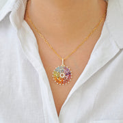 Rainbow Orbit Diamond Pendant