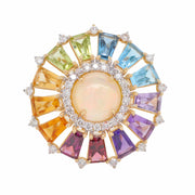 18K Gold Rainbow Ferris Wheel Diamond Ring