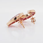 curve earrings with natural gemstone 