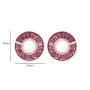 rhodolite curve earrings 