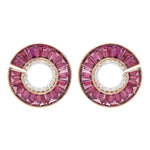 Rhodolite curve earrings 