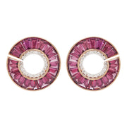 Rhodolite curve earrings 