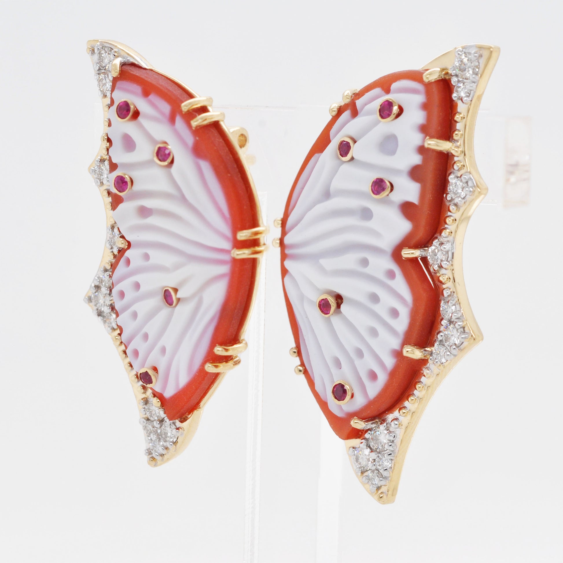 butterfly diamond studs 