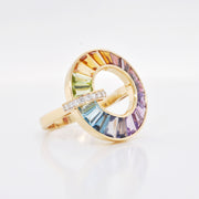 Circle Rainbow Diamond Ring