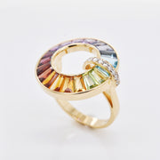Circle Rainbow Diamond Ring