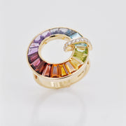 Circle Rainbow Diamond Ring