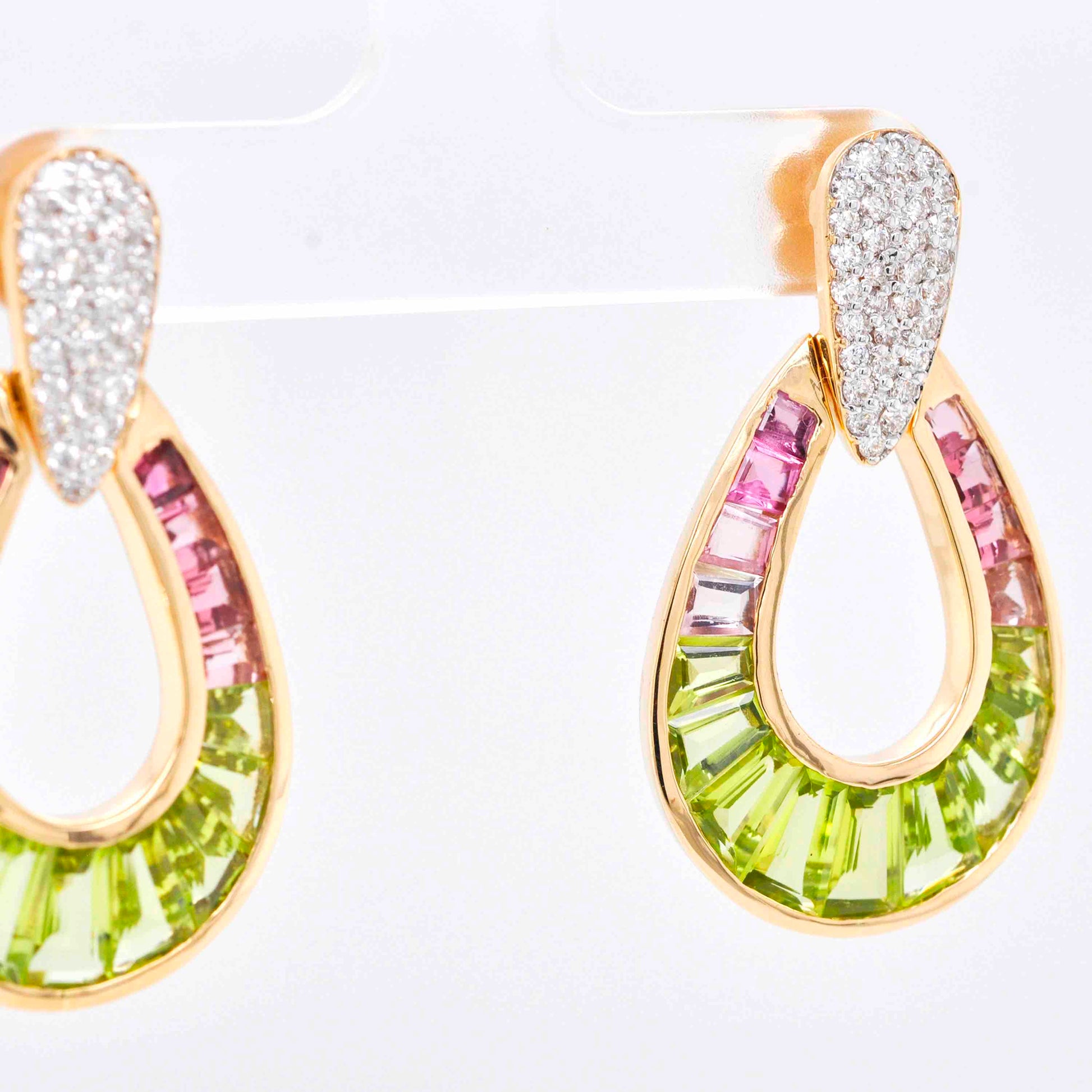 Peridot and pink tourmaline jewelry for women