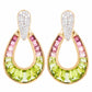 Unique raindrop-shaped pink tourmaline and diamond drop earrings