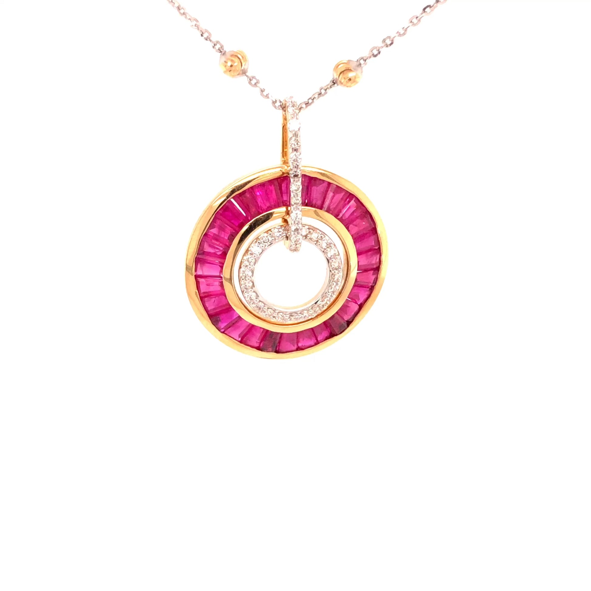 Taper Baguette Ruby Pendant