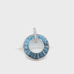 Circle Blue Topaz Diamond Pendant
