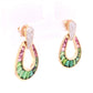 Boucles d'oreilles goutte de pluie en diamant tourmaline bicolore en or 18 carats