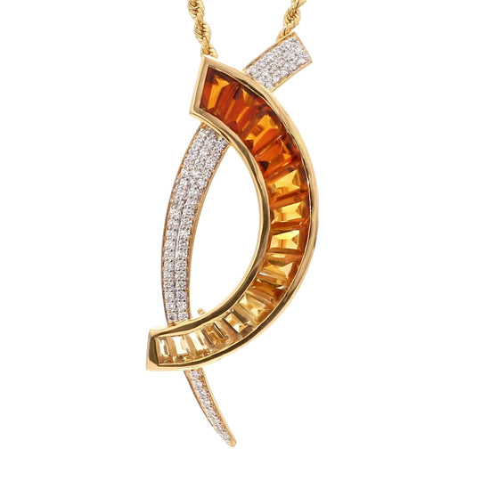 Yellow Gold Citrine Pendant