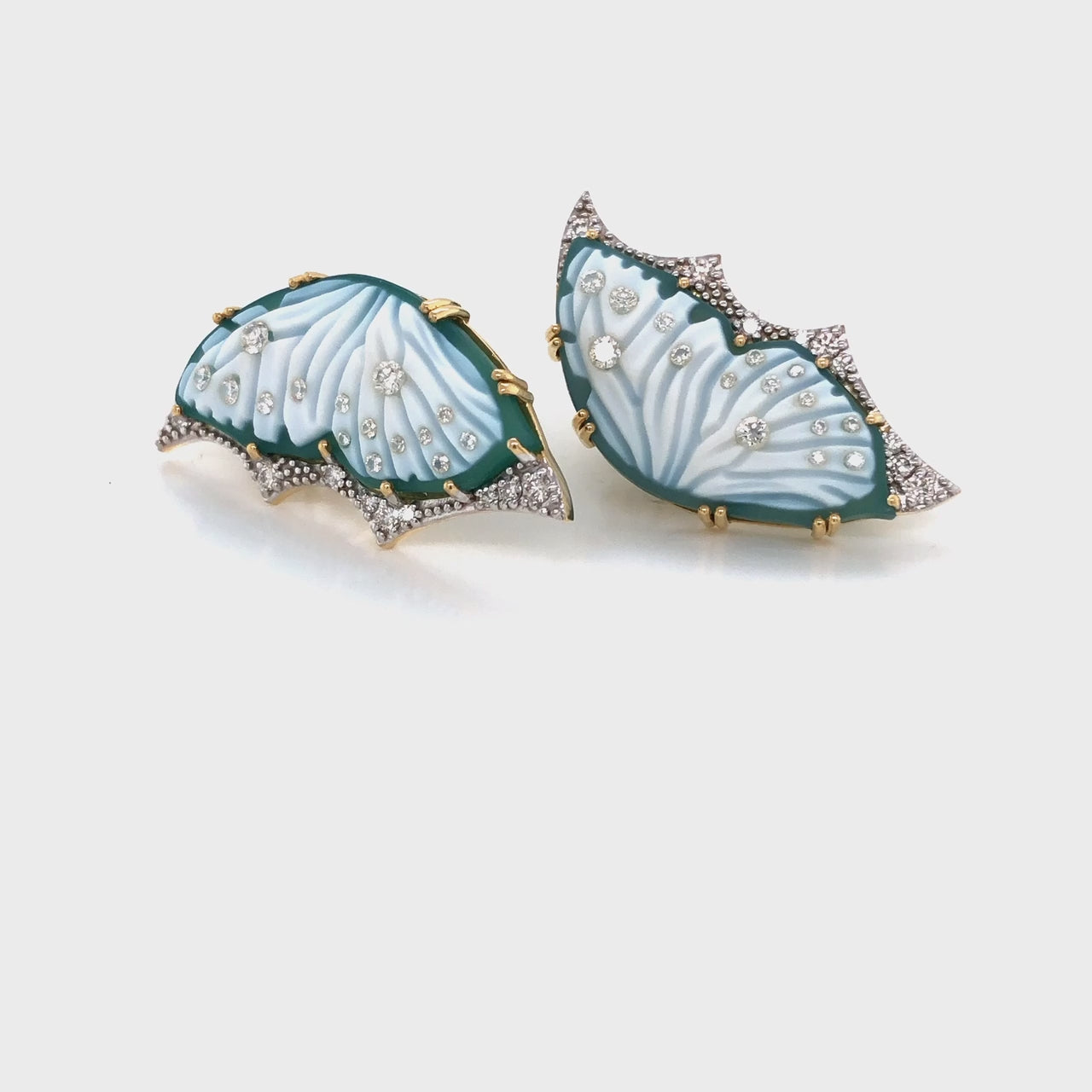 Agate Green Carving Studs
