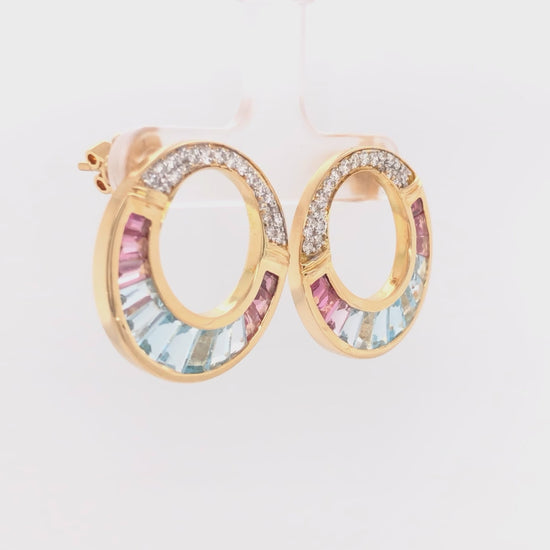 pink tourmaline dangle earrings