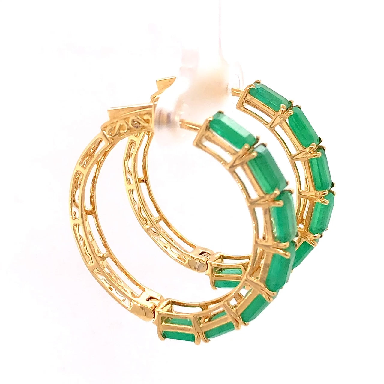 Designer classic emerald earrings