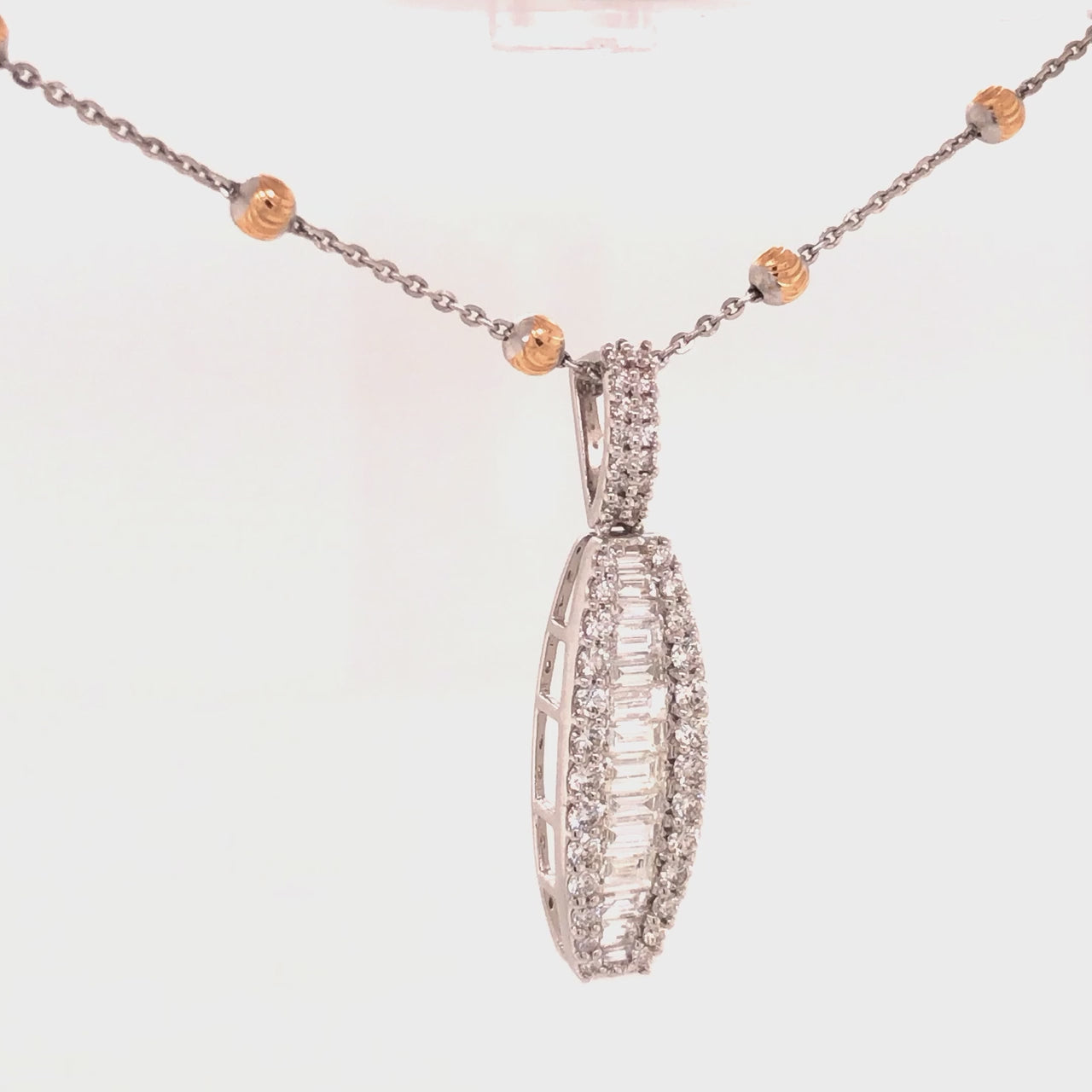Stylish Baguette Diamond Necklace