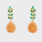 Dangle Earrings with Citrine and Emerald