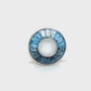 18K White Gold Gradient Blue Topaz Circle Pendant Necklace