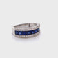 18K White Gold Blue Sapphire Diamond Ring