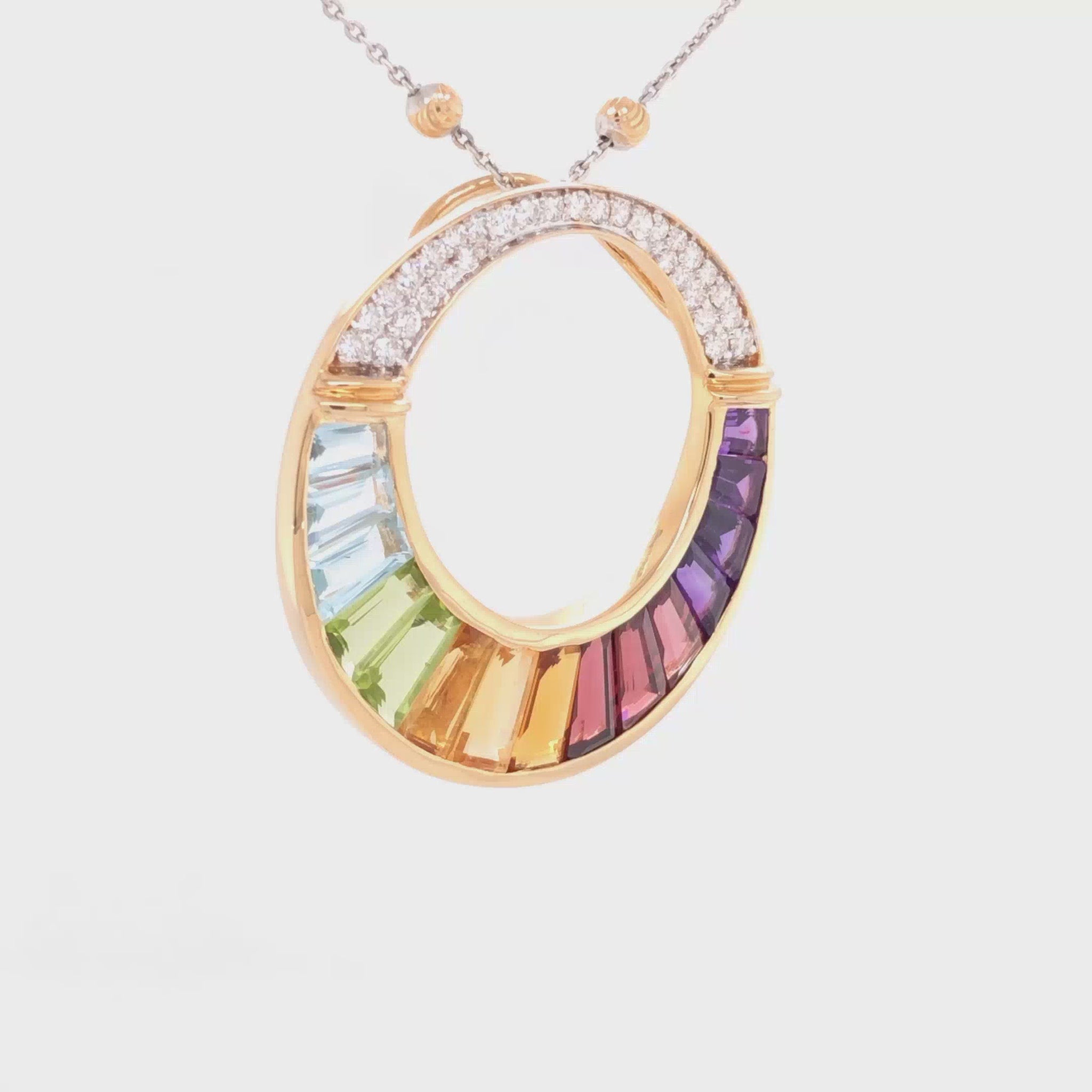 Unique rainbow gemstone pendant for special occasions