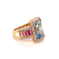aquamarine pink tourmaline birthstone ring