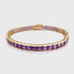 18K Gold Amethyst Art Deco Tennis Line Bracelet