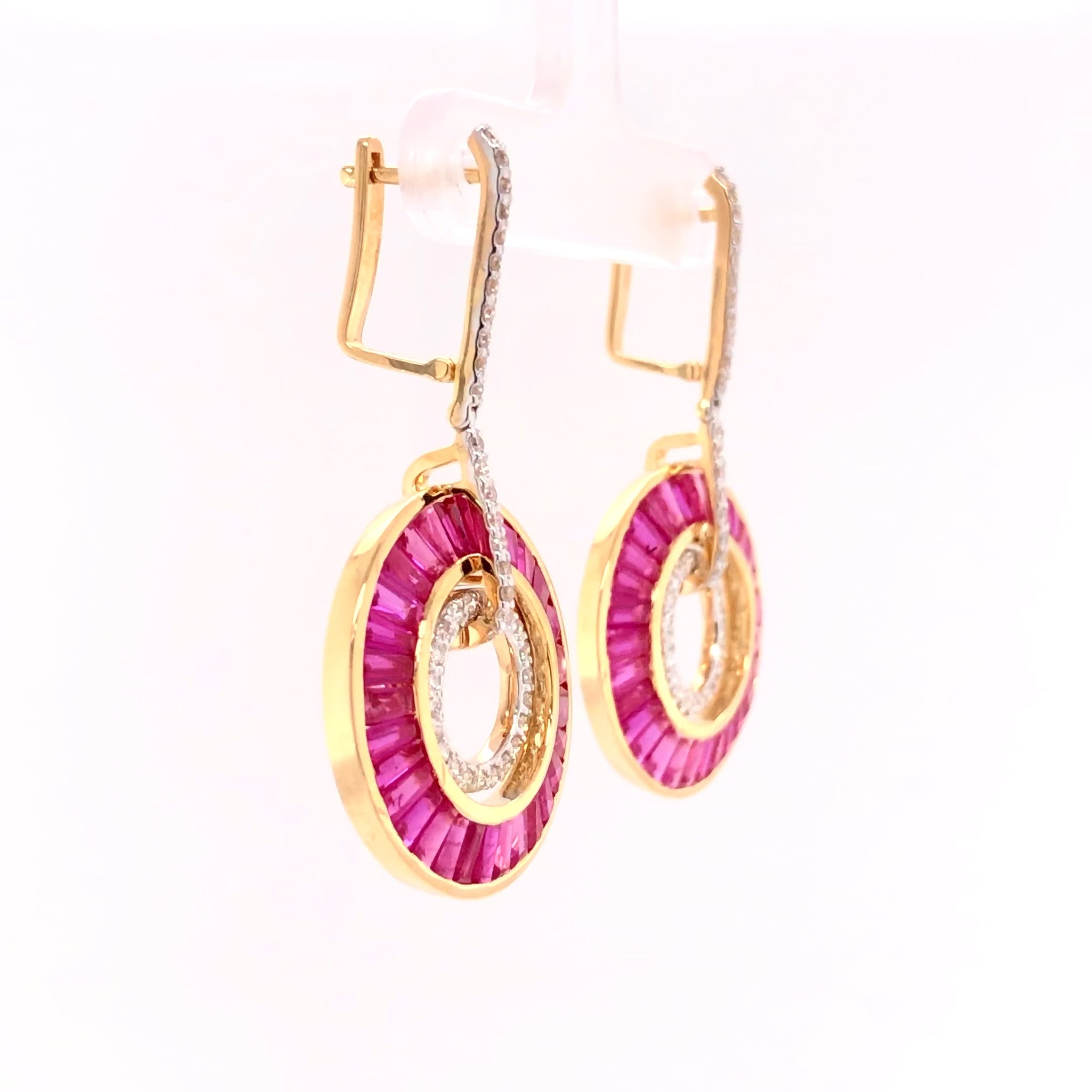 ruby earrings yellow gold