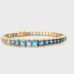 blue topaz link line tennis bracelet