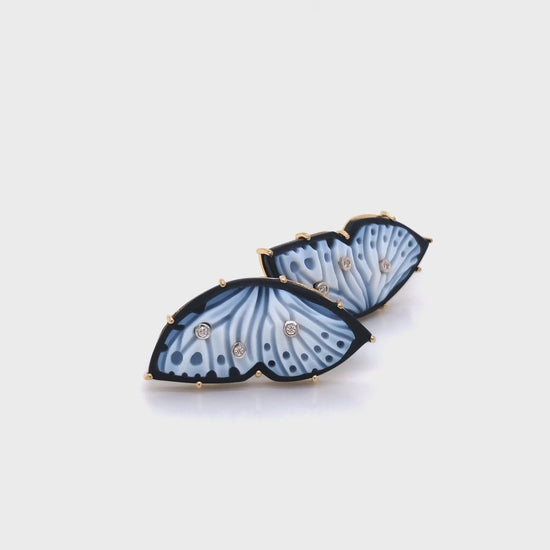 18 karat gold butterfly earrings   