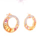 18K Gold Cleopatra Channel-Set Citrine Pink Tourmaline Stud Earrings