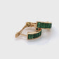 18K Gold Zambian Emerald Baguette Earrings