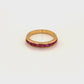 18K Gold Natural Mozambique Ruby Half Band Ring