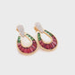 Doorknocker Garnet Green Tourmaline Earrings