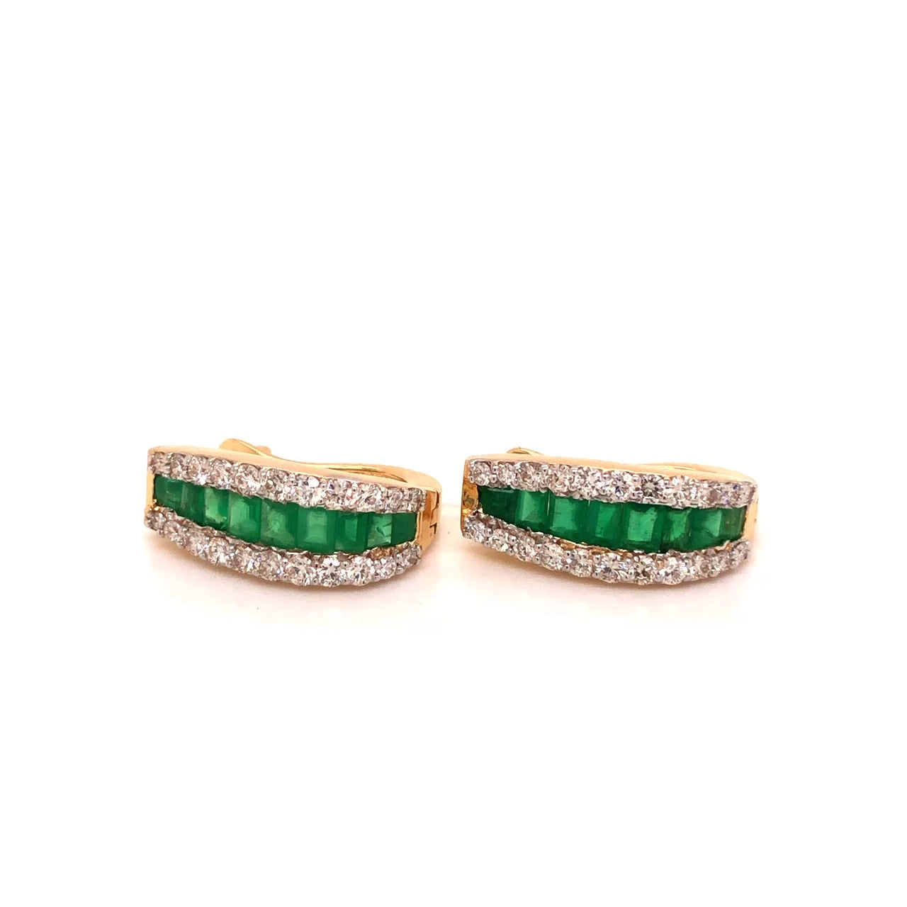 Huggie earrings with gemstones