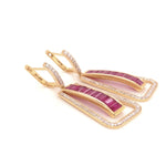 Ruby earrings with art deco design