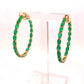 Emerald Hoop Earrings