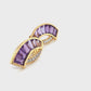 Boucles d'oreilles épée en diamant baguette et améthyste en or 18 carats 