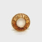 18K Gold Gradient Citrine Circle Pendant Necklace