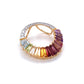 Collier à pendentif arc-en-ciel Cléopâtre en or 18 carats