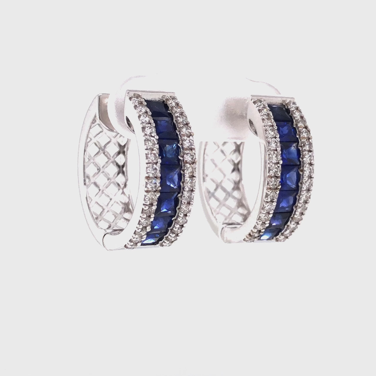 blue sapphire hoop earrings