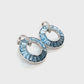 Circle Blue Topaz Diamond Earrings