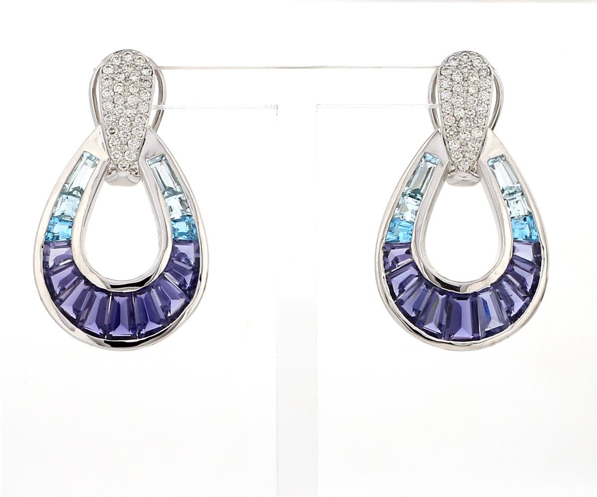 Aqua gemstone earring