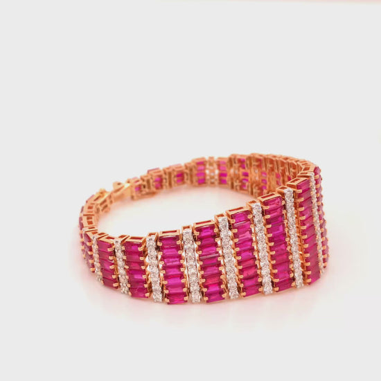 Diamond Ruby Baguette Bracelet