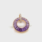 Circle Amethyst Diamond Pendant