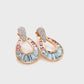 Doorknocker Aquamarine Pink Tourmaline Earrings
