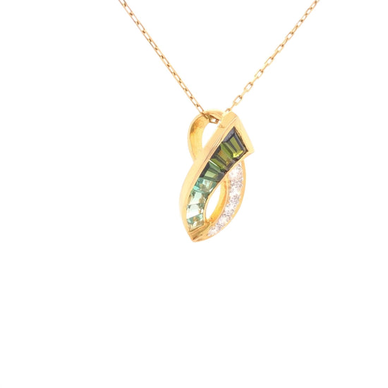 Curved tourmaline jewelry