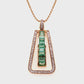 Halskette mit Smaragd-Diamant-Anhänger im Art-Déco-Stil aus 18 Karat Gold mit Kanalbesatz
