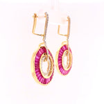 ruby earrings yellow gold