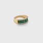 18K Gold Emerald Baguette Diamond Band Ring